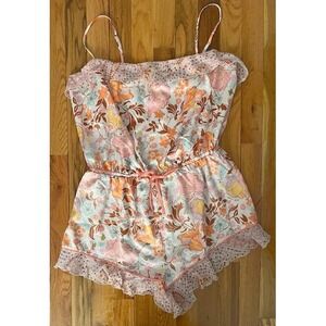 Victoria's Secret Satin and floral Romper size L